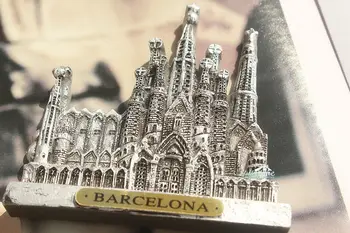 Ispanija Barcelona Sagrada Familia Turizmo Suvenyrų 3D Dervos Šaldytuvas Magnetas Amatų DOVANŲ IDĖJOS Nuotrauka 2
