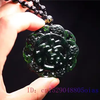 Jade Fu Pakabukas Mados Bižuterijos Karoliai Amuletas Kinijos Juodas Žalias Raižyti Dovanos, Žavesio Gamtos Nuotrauka 2