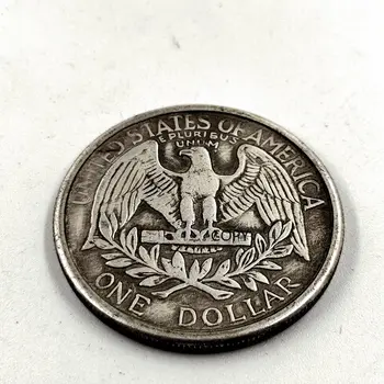 JAV 1865 Vašingtone Vadovas, Sidabrinė Dolerio Monetos Kopija Nuotrauka 2