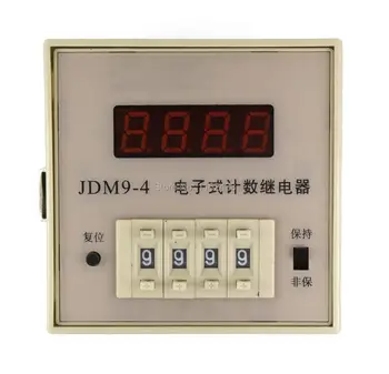 JDM9-4 suskaičiuoti, skaitmeninis skaitiklis skaičiavimo relay AC 110V, 220V DC 24V 12V AC 380V Nuotrauka 2