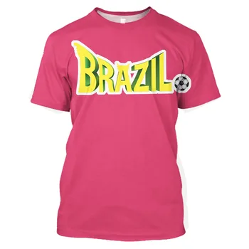 Jumeast Brazilijos Futbolo 3D Grafinis T-marškinėliai Spausdinami Sporto Marškinėliai Brazilijos Atrankos Futbolo 2022 Drabužius, Akių 2023 Baggy Viršūnes 7XL Nuotrauka 2
