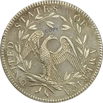 Jungtinių Amerikos valstijų Monetų 1794 Laisvės Plaukais Vienas Doleris Cupronickel Sidabro Padengtą Senas Suvenyras, dovana, Kolekcines, Monetas Nuotrauka 2