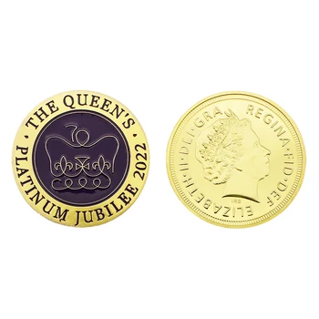 Karalienė Elžbieta II 70-Osioms Progines monetas, Platiną Jubiliejaus didžiosios Britanijos Monarcho Metalinių Ženkliukų Kolekcija, Verslo Dovanų Nuotrauka 2