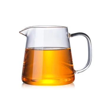 Karščiui atsparios, skaidraus stiklo arbatinukas tikroji taurė cha hai,rankų darbo kung fu arbatos puodeliai teaset gongdao Taškų arbatos ware su rankena Nuotrauka 2
