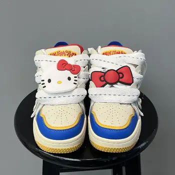 Kawaii Hello Kitty Duona Batai Anime Pav Hellokt Kuromi Laisvalaikio Bateliai Animacinių filmų Y2K Mergina Storio-Soled Sporto Riedlenčių Batai Nuotrauka 2