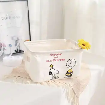 Kawaii Snoopy Charlie Brown Plushie Animacinių filmų Mielas, Sulankstomas Įvairenybės Saugojimo Krepšys Anime Pliušiniai Žaislai Mergina Gimtadienio Dovana Nuotrauka 2