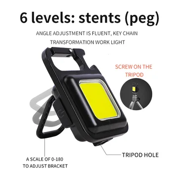KDULIT Mini LED Darbinis Šviesos Nešiojamas Kišeninis Žibintuvėlis USB Įkrovimo Klavišas Šviesos Žibinto Kempingas Ne Pėsčiųjų COB Žibintų Nuotrauka 2