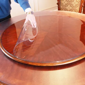 Kūrybos super didelis apvalus skersmuo 150cm PVC staltiesė atspari vandeniui skaidrus staltiesė virtuvės matinio restoranas stiklo tabl Nuotrauka 2