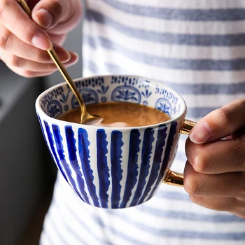 Kūrybos Šiaurės stiliaus ins keramikos specialios formos puodelis didelės talpos vandens paprasta kava, pusryčiai taurės Drinkware namų kavinėje Nuotrauka 2