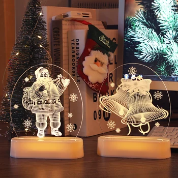 LED Nakties Šviesos 3D Akrilo Naktį Lempa Vaikams, Miegamojo Puošimas naktinė lempa Vaiko Pasakų Žibintai Kalėdų Žiburiai Usb Baterija Lempos Nuotrauka 2