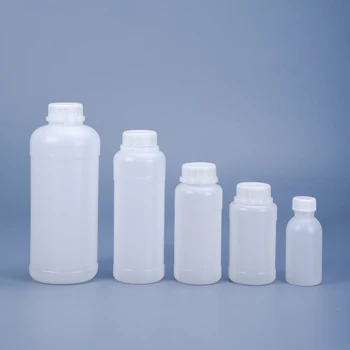 Maisto Klasės tuščias Apvalus plastikinis butelis su dangteliu Sandarus cheminis skystis daugkartiniai HDPE butelis Konteinerių 1PCS Nuotrauka 2