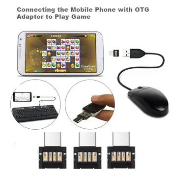 Micro USB Moterų Tipas-C, Vyrų OTG Adapteris USB-C DUOMENŲ Kabelis Konverteris Xiaomi 