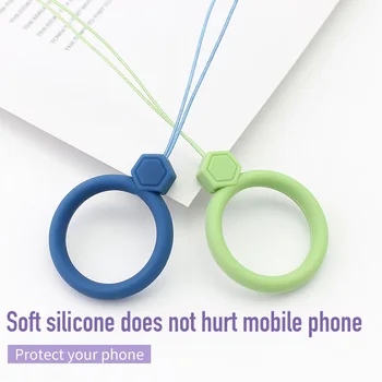 Mielas Silikono riešo dirželis Virvelę raktams, Telefonams Žiedas Dirželiai iPhone7 Keycord Lanyards Piršto Žiedai Mobiliųjų Telefonų Priedai Nuotrauka 2