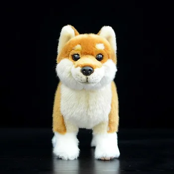 Mielas Šuo Lėlės, Imitavimo Japonijos Shiba Inu Akita Šuo Statulėlės Stovi Šuo, Pliušiniai Žaislai Nuotrauka 2