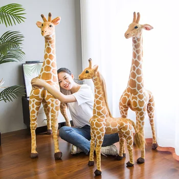 Milžinišką dydį Modeliavimas Žirafa Pliušiniai Žaislai Mielas iškamša Minkštas Realiame Gyvenime Tigras Lėlės Gimtadienio Dovana Vaikams, Miegamojo Puošimas Nuotrauka 2