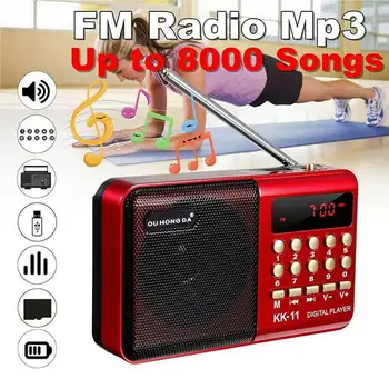 Mini Nešiojamos Radijo Kišeninis Skaitmeninis FM USB TF MP3 Grotuvas Garsiakalbis, Įkraunamas Nuotrauka 2