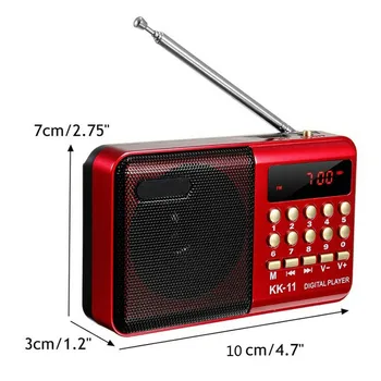 Mini Nešiojamos Radijo Kišeninis Skaitmeninis FM USB TF MP3 Grotuvas Garsiakalbis, Įkraunamas Nuotrauka 2