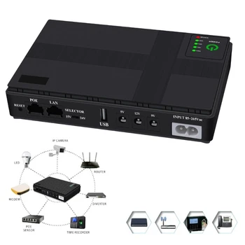 Mini UPS Baterija Atsargine, Nenutrūkstamo Maitinimo šaltinis, skirtas WiFi Router Webcam Lankomumo Mašina 5V 9V 12V POE LAN G2AB Nuotrauka 2
