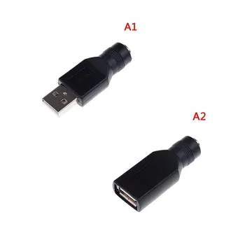 Moterų Lizdas USB 2.0 Male Plug / Moterų Lizdas 5V DC Maitinimo Kištukai Jungtis Adapteris Nešiojamas 5.5*2.1 mm Nuotrauka 2