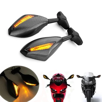 Motociklo galinio vaizdo Veidrodėliai Posūkio Signalus Indikatorius LED Žibintai Honda CBR1100XX CBR 1100 CBF1000 VTR 1000 F FIRESTORM Nuotrauka 2