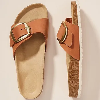 Naujas atvykimo spalvotų kamštienos sandalai moterims fifo unisex mišrios spalvos šlepetės, batai moterų paplūdimio sandalai Mados Vasaros 2022 Nuotrauka 2