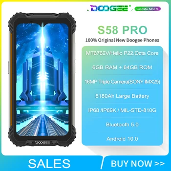 Naujas DOOGEE S58 Pro Mobiliojo Telefono 5180mAh 5.71
