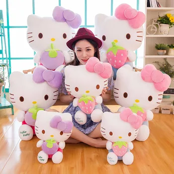 Naujas Sanrio Hello Kitty Kawaii Pliušiniai Žaislai Lėlės Vaisių Serijos 