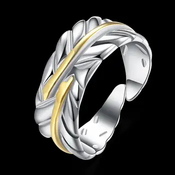 Naujas Stilius 925 Sterlingas Sidabro Plunksna Žiedas Tinka Moterų Vestuvių Dalyvavimo Šalies Mados Žavesio Papuošalai Nuotrauka 2