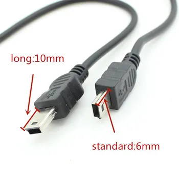 NAUJI Ilgio 10mm jungtis, Mini USB 2.0 A Male į Mini 5 Pin B Mokestis Duomenų Kabelis Adapteris MP3 Mp4 Grotuvas, Skaitmeninis Fotoaparatas, telefonas Nuotrauka 2