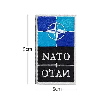 Naujų Karinių Ventiliatorius Ženklelis Nato-otan NATO Vėliava Raištį 3D Siuvinėjimo Pleistras Isaf Karinės Ventiliatorius Taktinis Ženklelis Atspindintis Custom Patch Nuotrauka 2