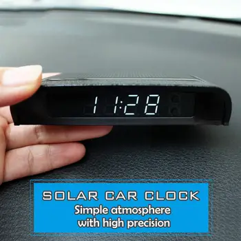 Nešiojamas Saulės Automobilių Skaitmeninių LCD Laikrodžių ir Temperatūros Laikrodžiai Apšvietimas Elektroninis Auto Ekranas Temperatūra Laikrodis Dashbo U2G0 Nuotrauka 2