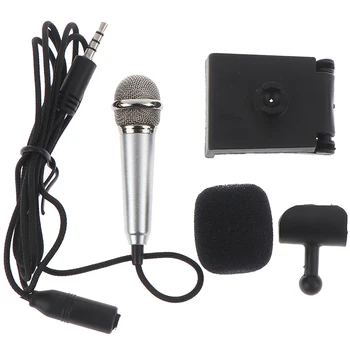 Nešiojamų 3.5 mm Stereo Studio Mic KTV Karaoke Mini Mikrofonas Mobilųjį Telefoną PC Mic dydis: app.5.5 cm*1,8 cm Nuotrauka 2