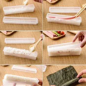 Nešiojamų Japonų Suši Roll Maker Ryžių Pelėsių Virtuvės Įrankiai Suši Maker Kepimo Suši Maker Rinkinys Ryžių Roll Pelėsių Suši Priedai Nuotrauka 2