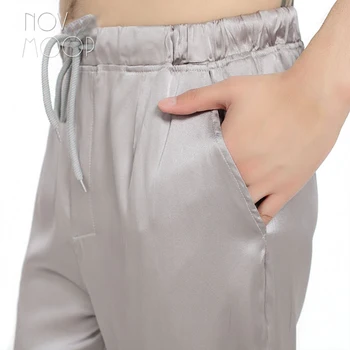 Novmoop laisvo stiliaus vyrų vasaros šiek tiek ruožas natūralaus šilko jogos sleepwear kelnės haremo kelnės pantalon homme spodnie LT3069 Nuotrauka 2