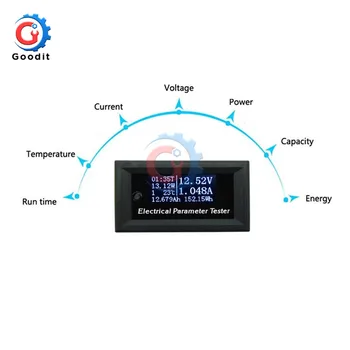 OLED 100V/DC 10A Voltmeter ekranas ekranas testeris Dabartinės Metrų Įkroviklio įtampa ammeter akumuliatoriaus energijos tiekimo pajėgumus nustatymo Nuotrauka 2