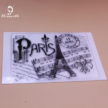 Paryžiaus Eifelio Bokštas Muzikos AIŠKIŲ ŽENKLŲ Scrapbooking Rankų darbo Kortelė Albumą Popieriaus Amatų Gumos Skaidraus Silicio Antspaudas Alinacutle Nuotrauka 2