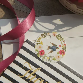 Paukščių Girlianda Dviejų Stilių Pasirinkti, 50 Vnt. Apvalių Knygos Žymeklį, Etiketės, Pakuotės Dekoravimas Vestuvių, Gimtadienio, 