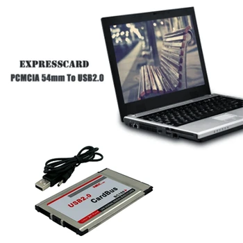 PCMCIA USB 2.0 CardBus Dual 2 Uostą 480 M Kortelės Adapteris Nešiojamas kompiuteris, PC Kompiuteris Nuotrauka 2