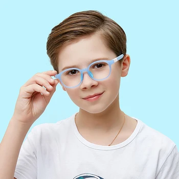 Peekaboo vaikai apvalių akinių rėmeliai, skirti vaikams, žalia aišku, tr90 mėlynos šviesos filtras akinius kūdikis berniukas mergaičių kompiuterių priedai Nuotrauka 2