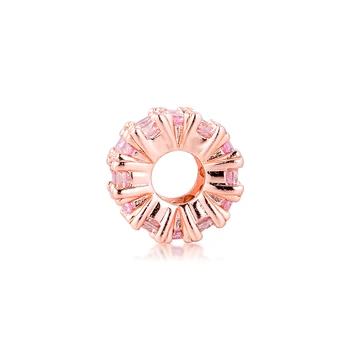 Pink & Aišku, Uždegimo Žavesio acsesoris moterų Rose Gold Jewelry Tinka Originalios Apyrankės, Sidabro Granulių Papuošalai Priėmimo Nuotrauka 2