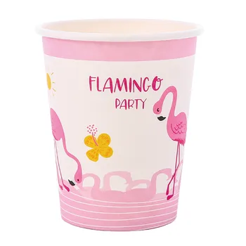 Pink Flamingo Gimtadienio Dekoracijas, Vienkartiniai Indai, Popieriniai Taurės Plokštė Tortas Topper Balionai Vaikams Havajai Šalies Apdaila Nuotrauka 2