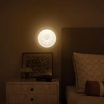 PIR Judesio Jutiklis LED Nakties Šviesos Belaidžio Energijos taupymo Kūno Indukcijos LED Lempos Sienos Lempos USB Įkrovimą, Miegamojo, Koridoriaus Lempa Nuotrauka 2