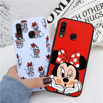 Rožinė Lankas Mickey Mouse Atveju, Samsung Galaxy A20E A20S Galinį Dangtelį Mielas Animacinių filmų Minkšto Silikono Maišeliai Coque 