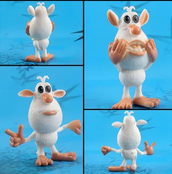Rusijos animacinių filmų mažas baltųjų kiaulių Booba Buba Cooper mažas baltųjų kiaulių pvc žaislas rankų darbo dovana lėlės rinkinys 8 vienetų Nuotrauka 2