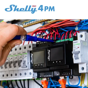 Shelly Pro 4PM, Keturių Kanalų Relę, LAN Wifi Jungiklis Tinka Namų Automatikos Įrenginių Su Nuotolinio Valdymo elektros Energijos Apskaitos Nuotrauka 2