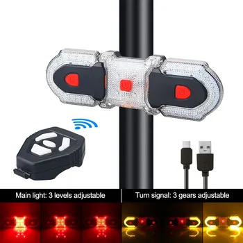Smart Belaidžio Nuotolinio Valdymo Dviračių užpakalinis žibintas USB Posūkio Signalo LED Dviračio Įspėjamoji Lemputė MTB Nuimamas Dviračių Galinis Žibintas Nuotrauka 2