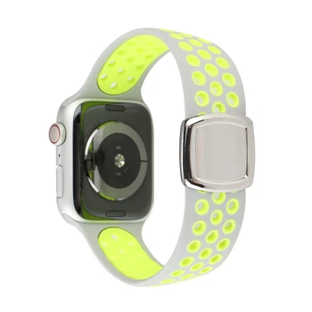Solo Kilpos diržas, Apple Watch Band 44mm 40mm 38mm 42mm Reguliuojamas silikono Elastingas Diržas apyrankė iWatch Serijos 3 4 5 6 SE Nuotrauka 2