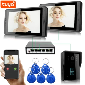 SYSD Tuya WIFI, 7 Colių Jutiklinis Ekranas IP POE Video Domofonas Sistema Judesio Aptikimas Su RFID Doorbell Fotoaparatas Nuotrauka 2