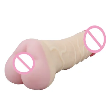 Tikroviškas Penis Penis Dildo su realiais Vagina Pussy Sekso Žaislai Poroms Gėjų Naudoti Masturbators Taurės Vyrų 21cm 2-IN-1 Dvivietis Vadovas Nuotrauka 2