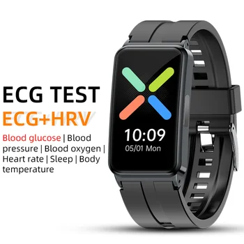 UGUMO Vyrų, Moterų Gliukozės kiekio Kraujyje Cukraus Smart Apyrankę EKG HRV Kūno Temperatūra, Širdies ritmo Monitoringo Fitneso Smartwatch Nuotrauka 2